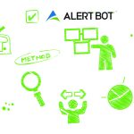 Graphic of technical items featuring a check mark, a man pointing at squares, the word "method" circled, a microscope, magnifying glass and a pie chart.