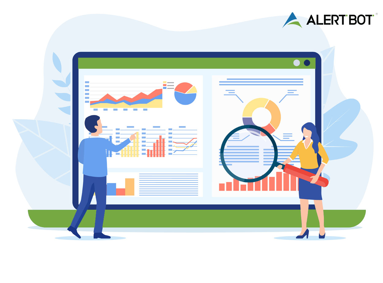 Synthetic Monitoring: Frequently Asked Questions title graphic illustration of a laptop and scientists checking graphs and charts